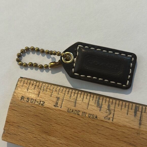 COACH Black  Leather Keychain - Picture 2 of 3